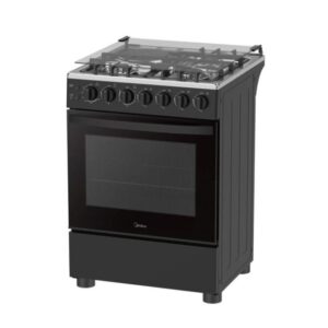 Midea 60*60- 3Gas + 1 Electric Standing Cooker With Electric Oven (60E3G1H4F-BK)-Black - Image 1